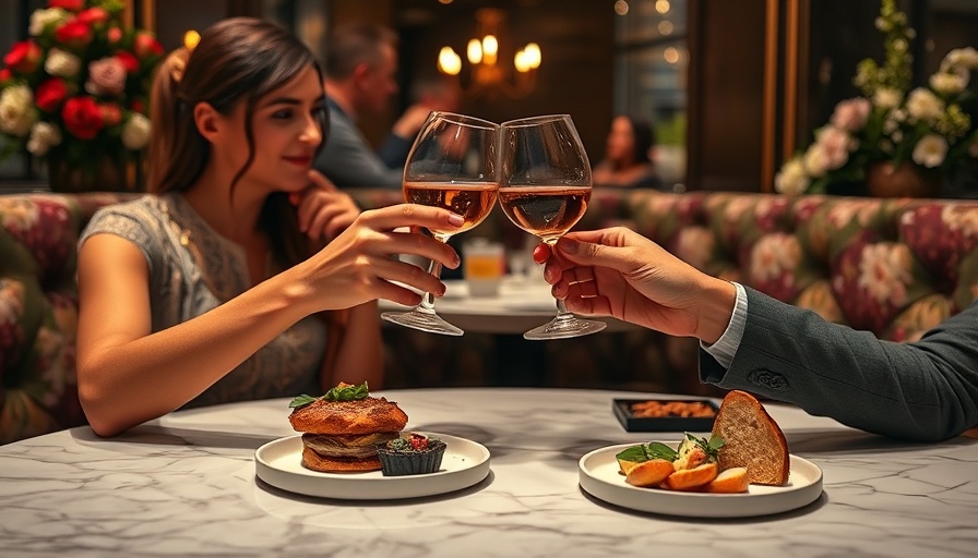 Valentine's Day Dining 2025: Elegant couple toasting in cozy setting.