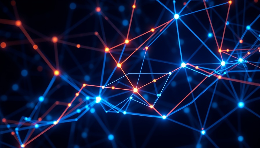 Futuristic digital network illustrating advantages of AI in content creation.