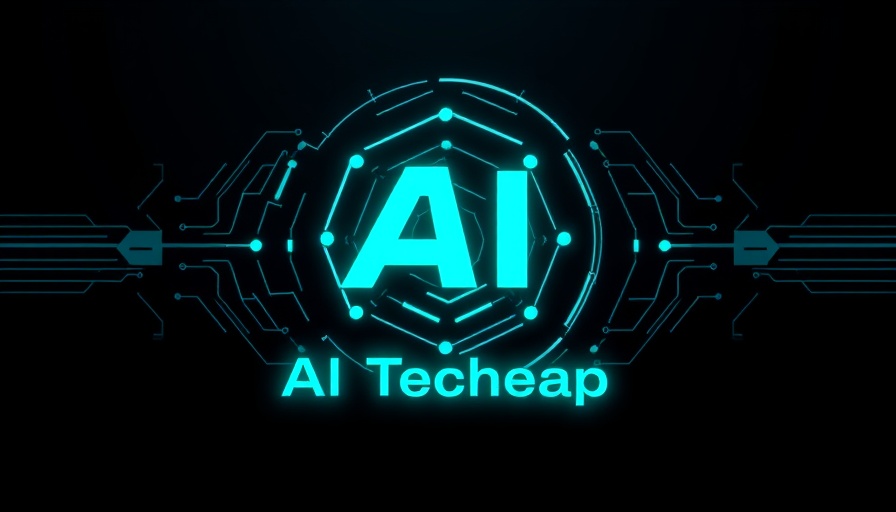 Stylized AI tools logo with tagline on dark background, vibrant teal
