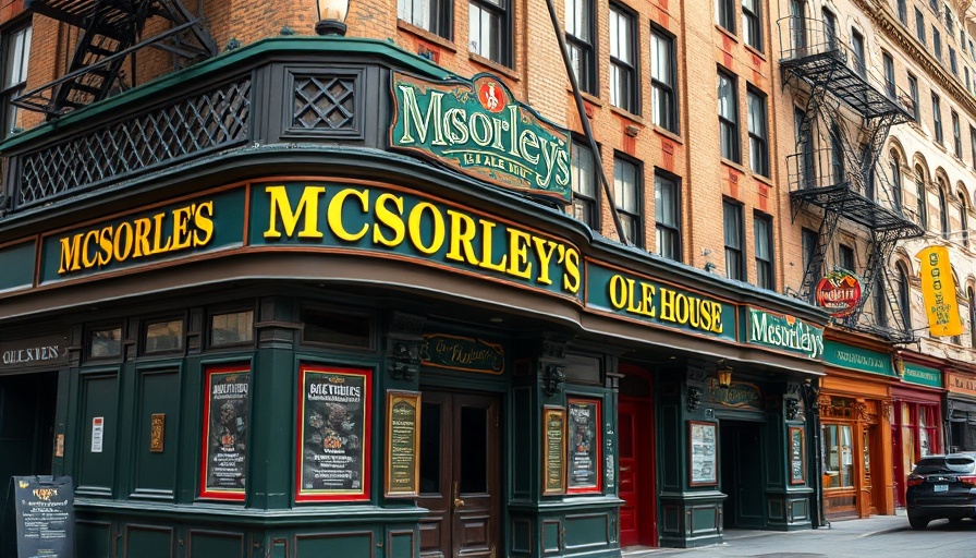 Historic facade of McSorley's Old Ale House with vintage signage.