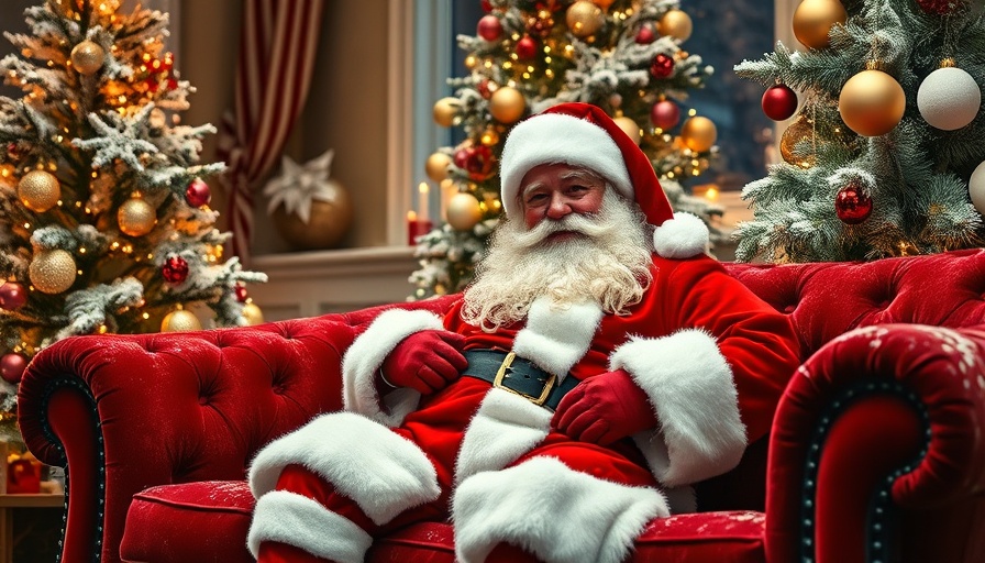 Santa Claus among Christmas trees, NYC Must-See Holiday Displays.