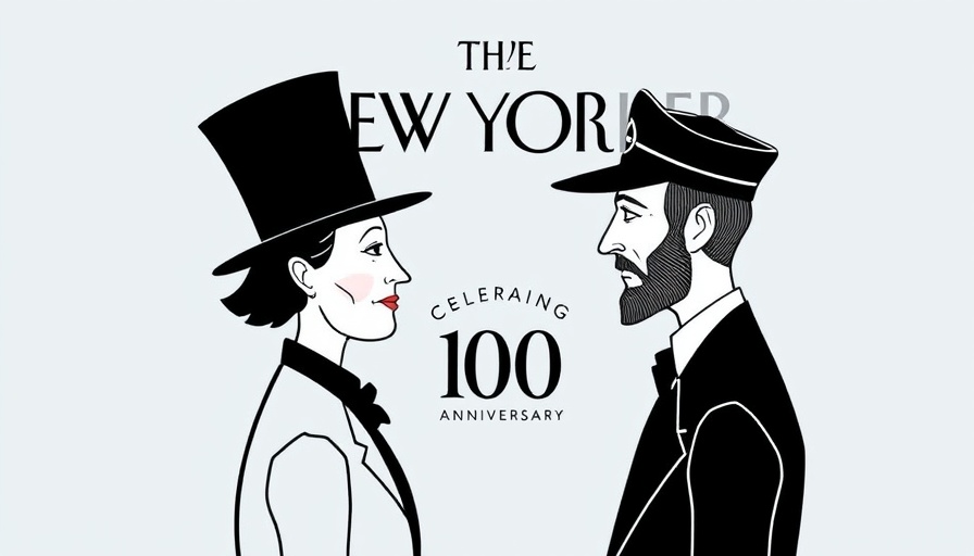 Stylized illustration celebrating The New Yorker Magazine 100 years.