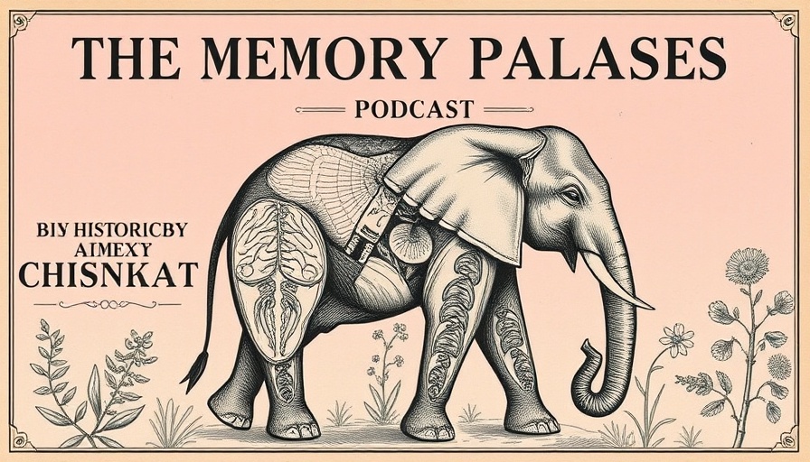 Memory Palace Podcast cover art with historical and elephant illustrations