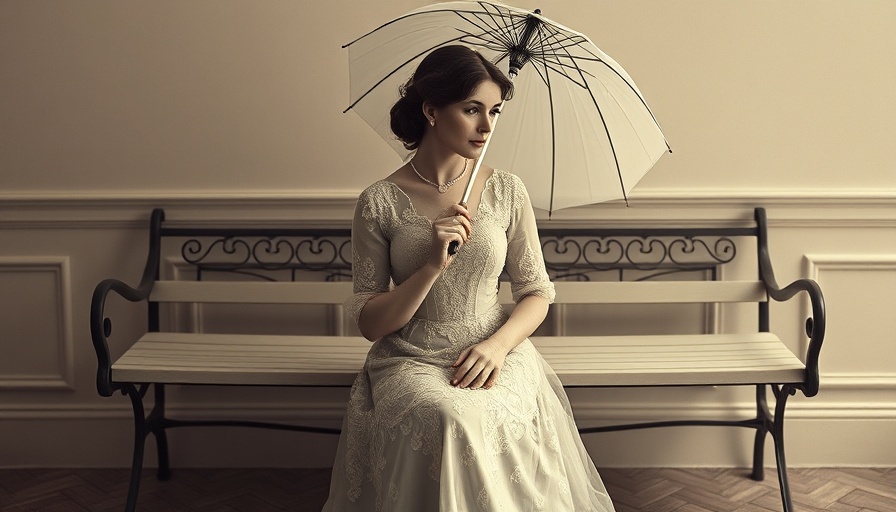 Elegant vintage woman seated with parasol, embodying classic etiquette