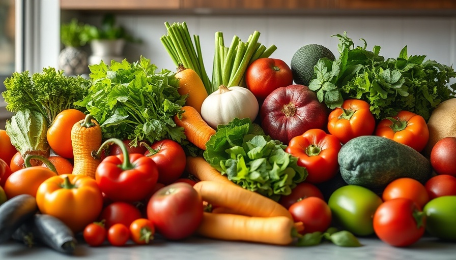 Colorful fresh vegetables and fruits for healthy living tips.
