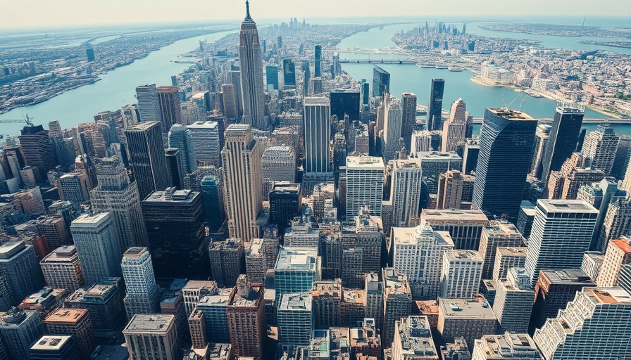 Midtown South Manhattan aerial view highlighting mixed-use development plan zones.