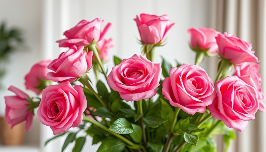 Elegant floral arrangement with pink roses, Valentines Day Gifts Flatiron NoMad.