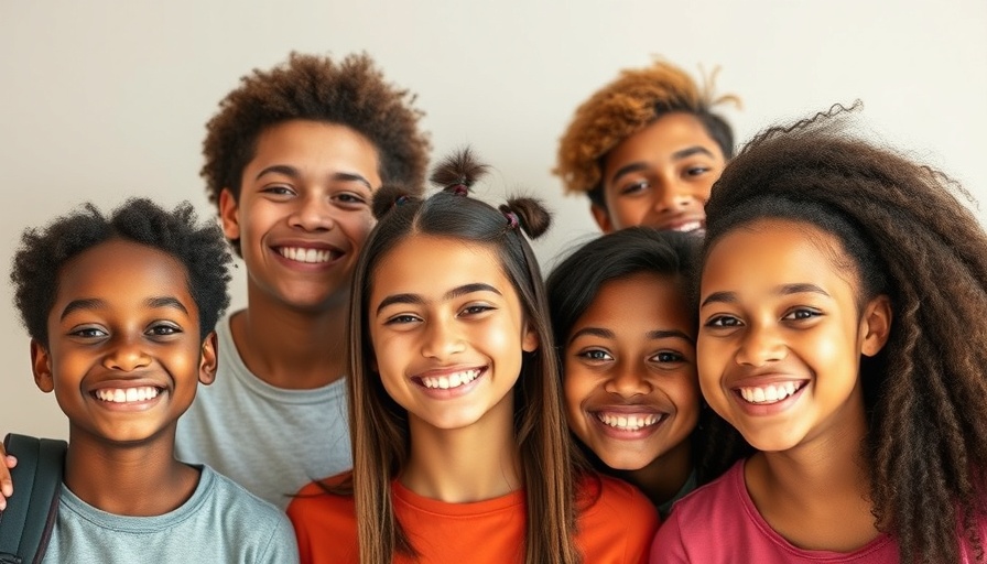 Smiling diverse teenagers in Future Generations Essay Contest promo.