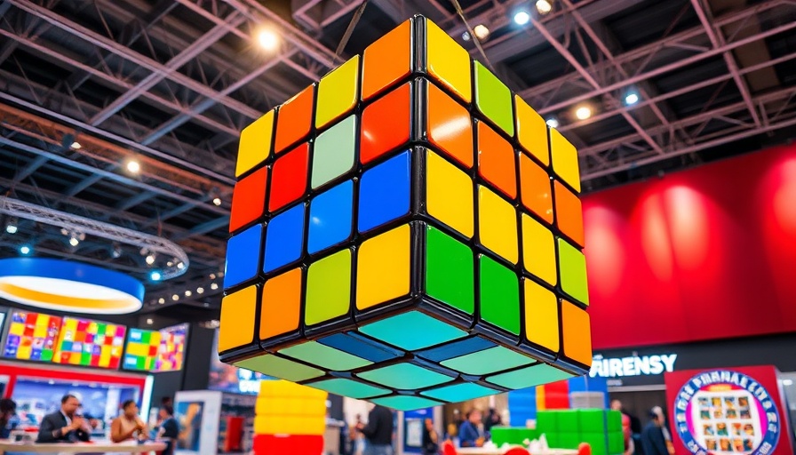 Toy Fair 2025 must-have playthings, giant Rubik's Cube display.