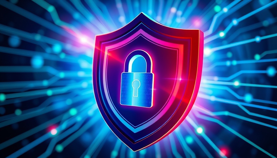 Colorful shield and keyhole with digital network, AI training data security.