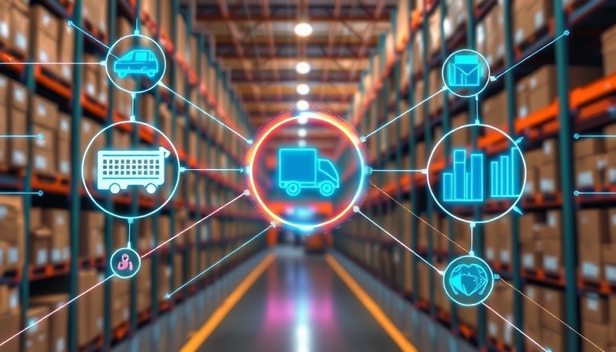 Futuristic AI interface in warehouse solving complex planning challenges.