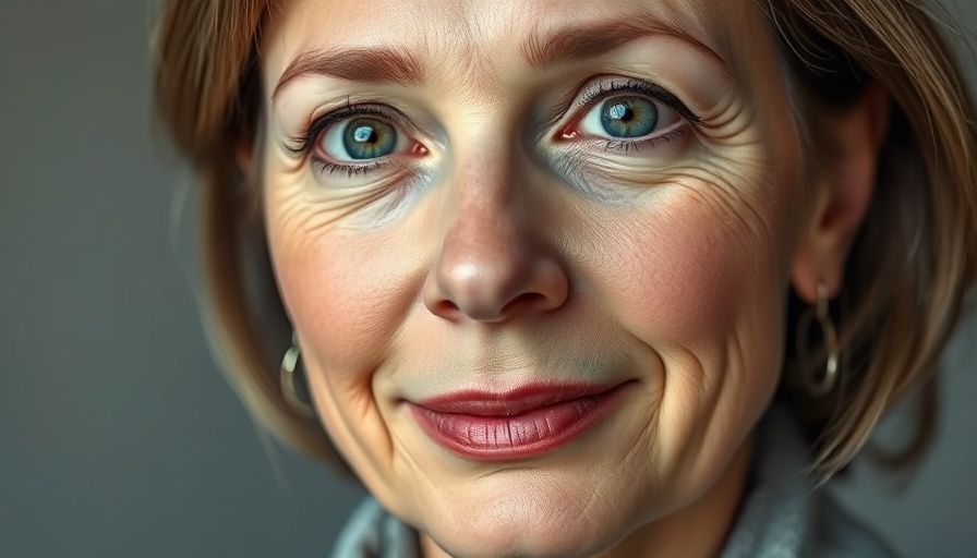 Portrait of a middle-aged woman, neutral background.