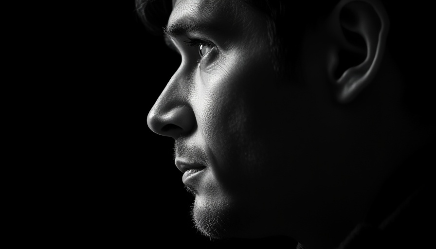 Thoughtful man gazing into distance, reflecting on Elon Musk's IQ.