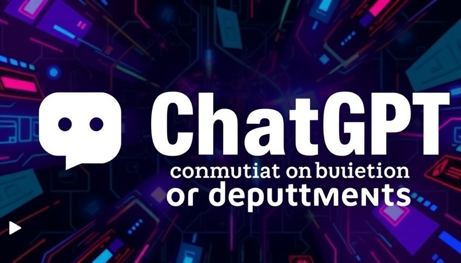 Impact of ChatGPT on different departments graphic with logo and text.