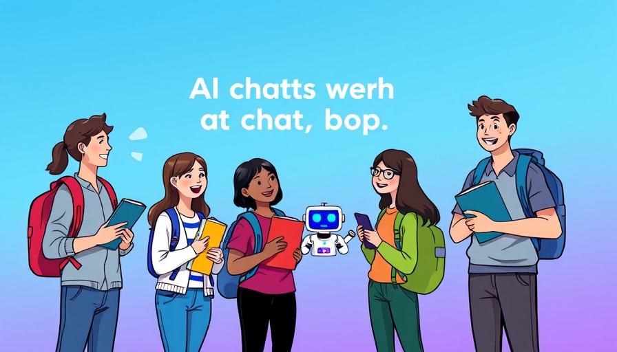 AI chatbot for smart study sessions illustration with students.