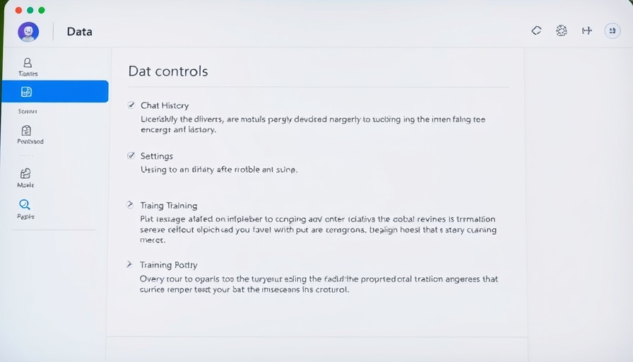 Data controls settings interface on privacy features.