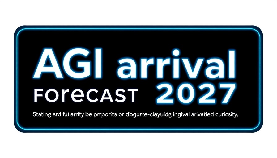 AGI Timeline 2027 prediction graphic banner on black background.