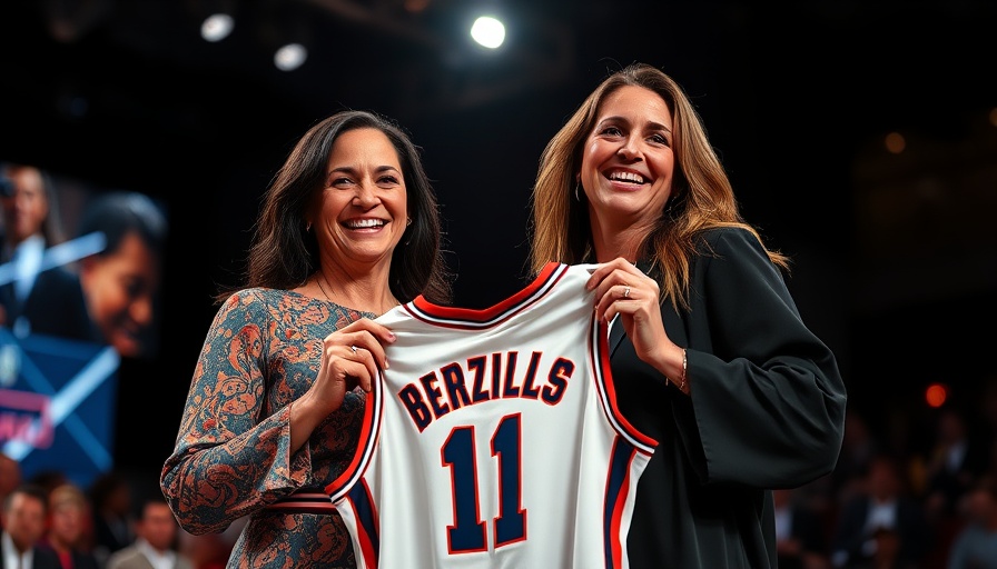 WNBA Draft Van Lith Reese Reunion event, two women holding jersey.