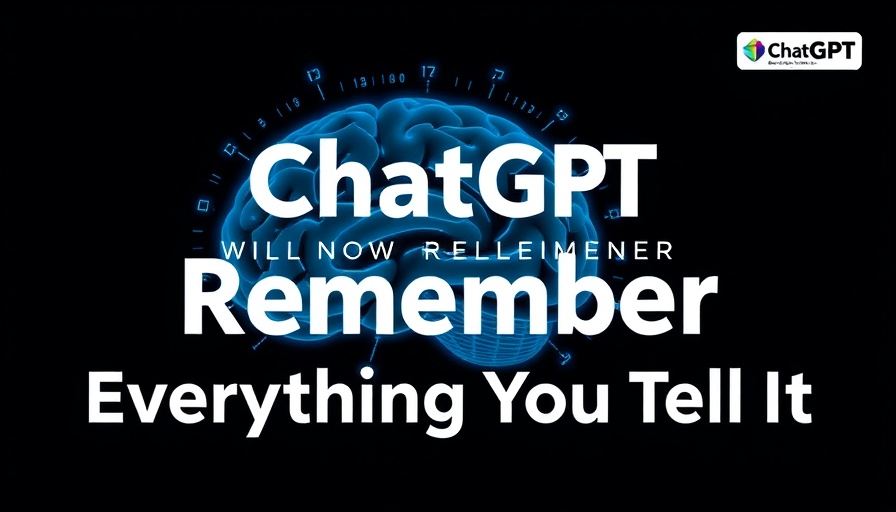 AI memory feature concept with bold text on ChatGPT.