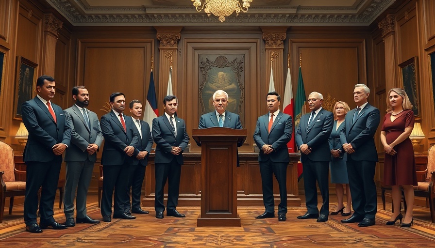 Texas GOP AI vision event with officials and flags in a formal room.