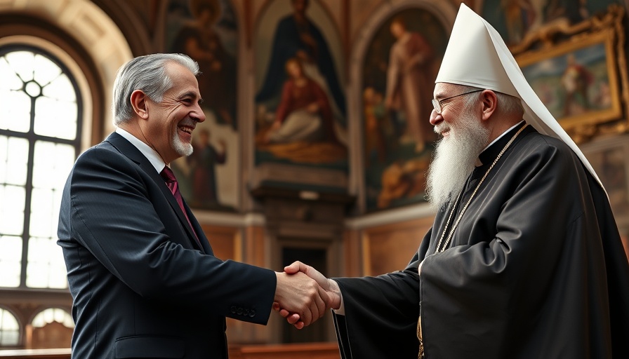 Pope Francis meeting with celebrity, warm handshake and smiles