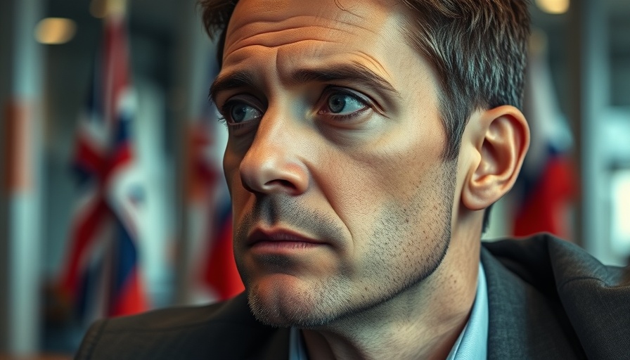 Serious man indoors with thoughtful expression.