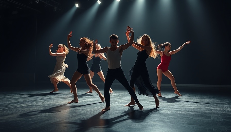 Matthew Westerby Company 2025 Season dancers in rehearsal under spotlights.
