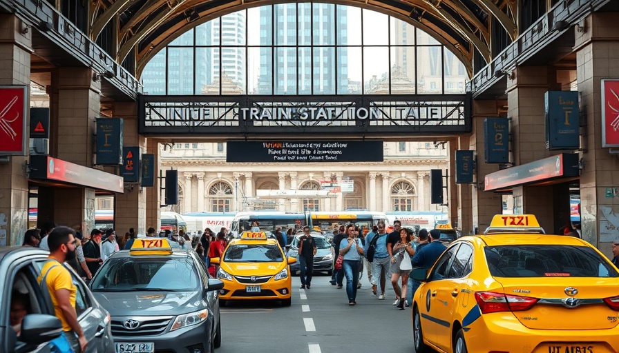 Penn Station renovation design with commuters and taxis