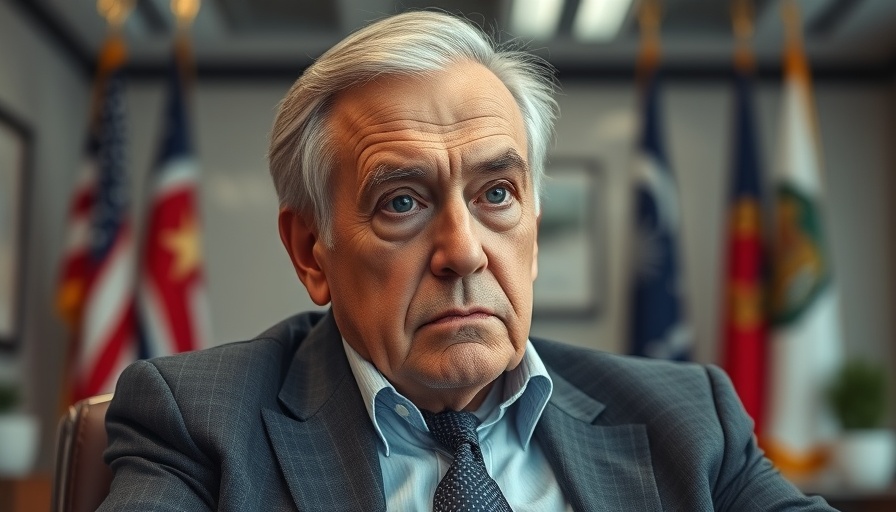 Contemplative older man in office, related to Trump's 100-day approval rating.