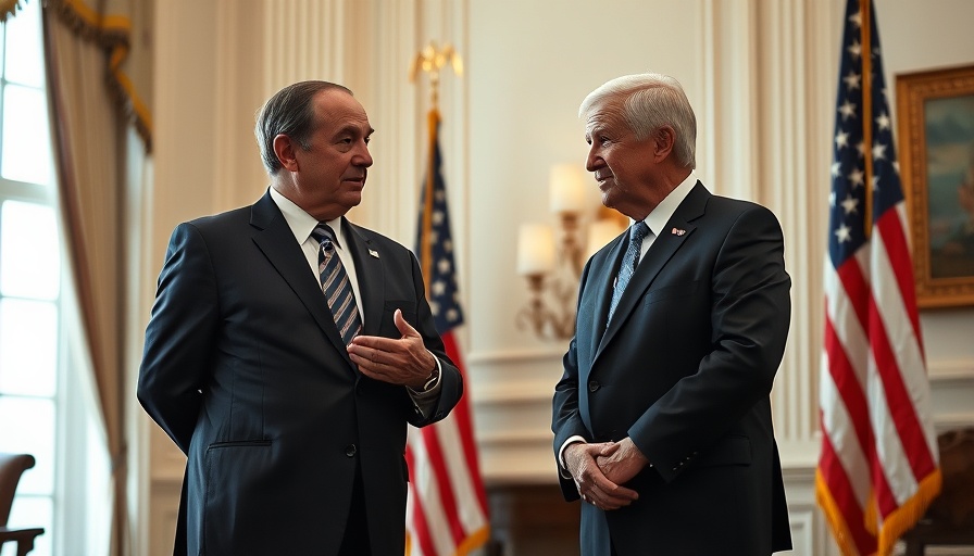 Two distinguished individuals discussing mineral resources agreement.