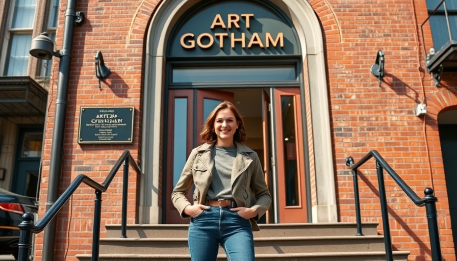 Young woman at Art Gotham 4 Saint Mark’s Place entrance.