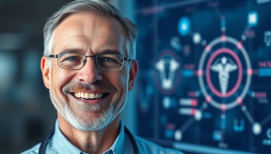 Data-driven innovation in healthcare concept with medical symbols.