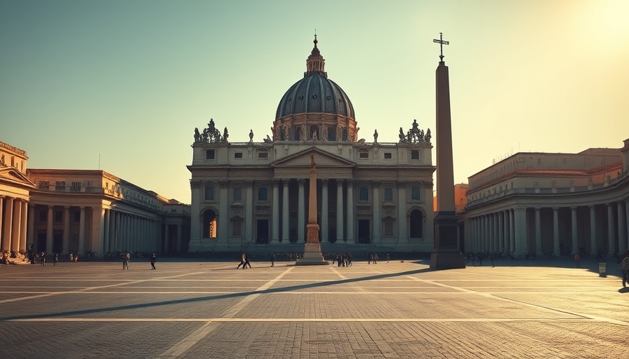 Serene view of St. Peter's Basilica during papal conclave updates.