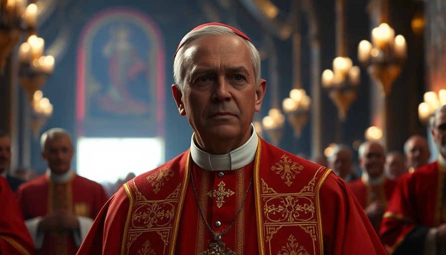 Cardinal in red attire during Pope Leo XIV election ceremony.