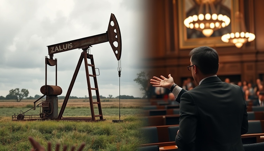 Texas land issues split; oil rig and legislative scene.