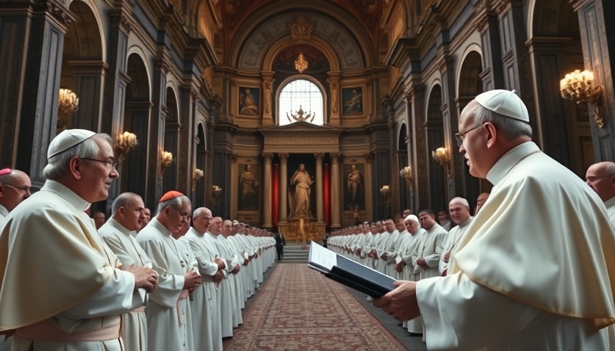 Pope Leo XIV addresses cardinals at inaugural Mass in cathedral.