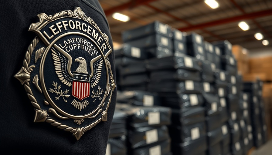 U.S. Customs seize marijuana smuggling packages in warehouse.
