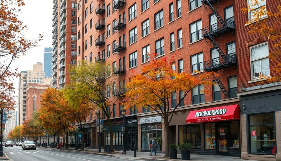 London Terrace building in Chelsea with colorful signage