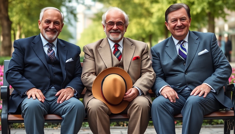 Three men in formal attire seated outdoors, advocating AIDS leadership.