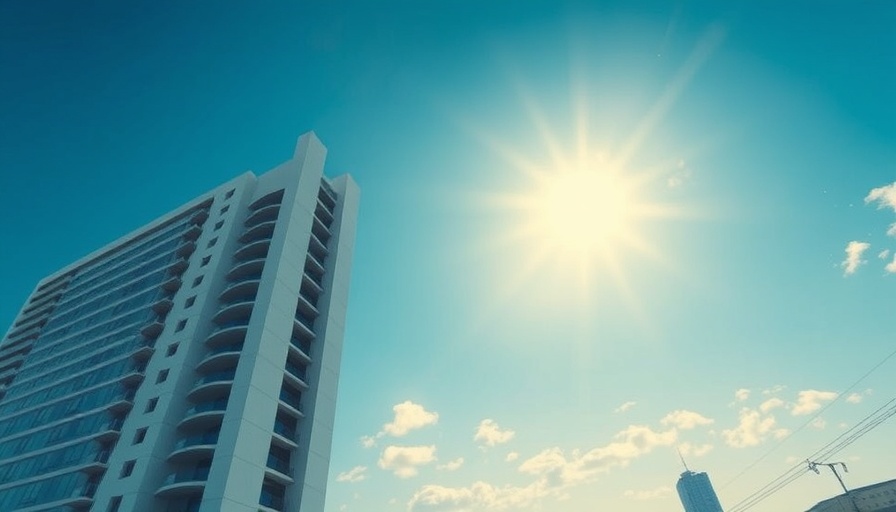 Modern building in Phoenix with sunlight glare