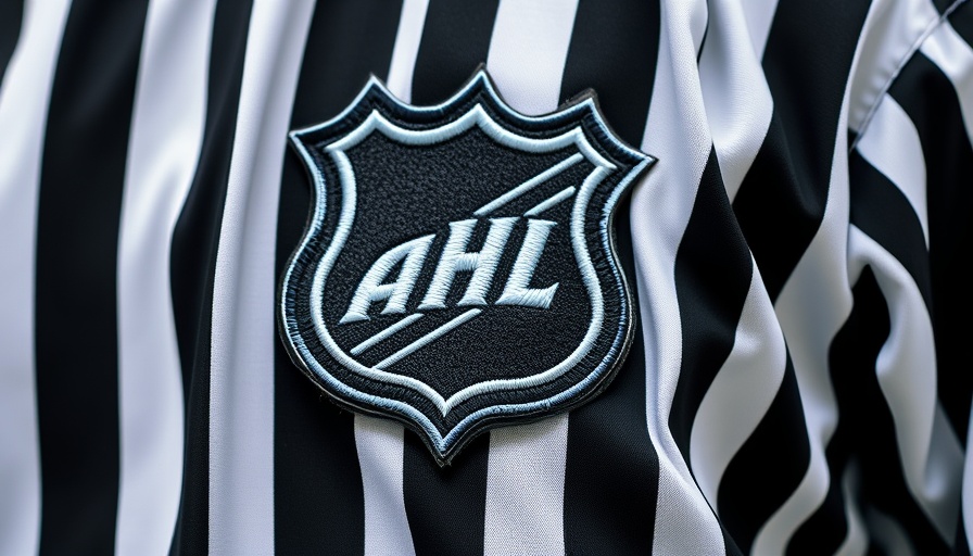 American Hockey League logo on referee's uniform, hockey scene