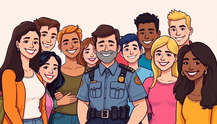 10th Precinct Public Meetings cartoon poster promoting community involvement.