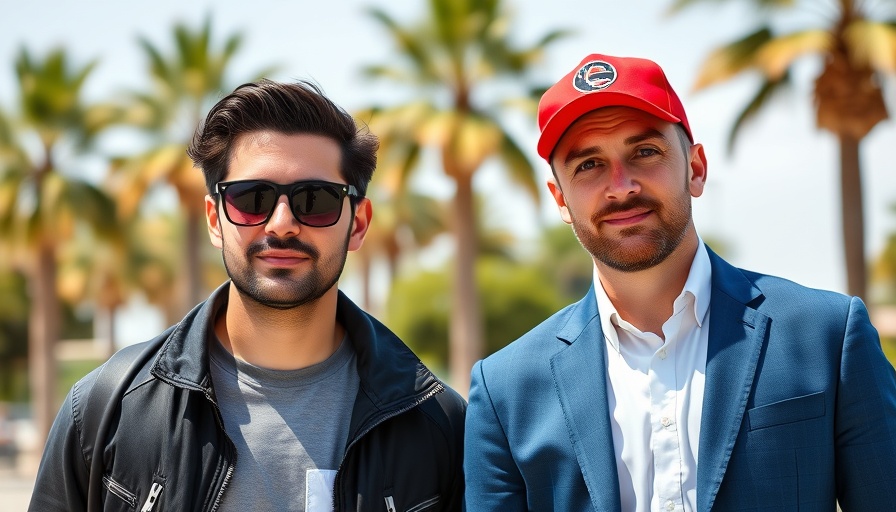 Elon Musk DOGE news discussion image with two men outdoors.