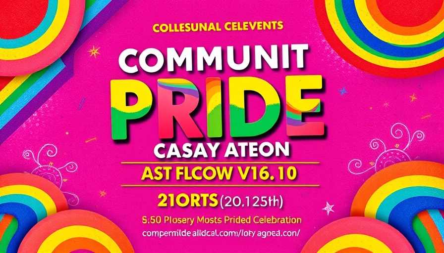 Colorful flyer for Pride the Block Celebration 2025 event details.