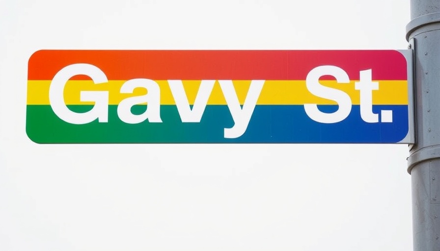 Gay Street signs with rainbow accents for Pride Month.