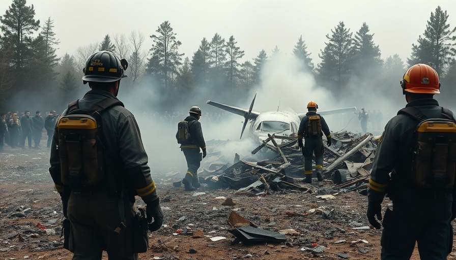Aftermath of Air India Flight AI171 crash site with responders