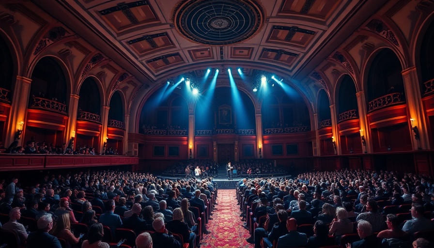 2025 Village Awards ceremony in a grand hall with audience and stage.