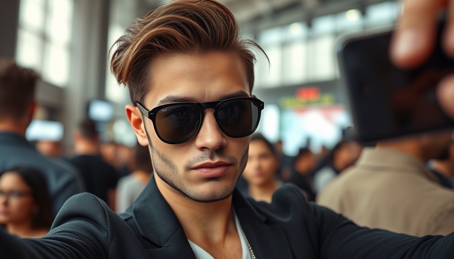 Stylish person taking a selfie at an event, Antonio Brown social media posts legal implications context.