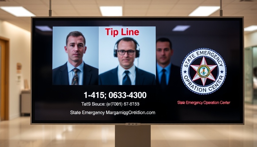 Tip line information display for Vance Boelter in Minnesota.