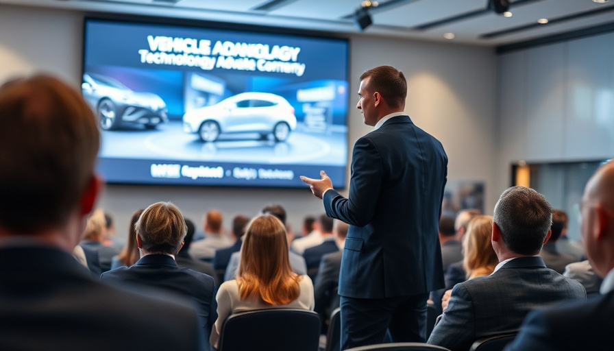 Professional presentation on Advancing Vehicle Technology at a conference.
